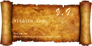 Vitális Iván névjegykártya
